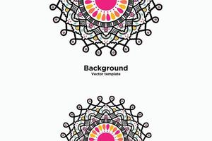 fond de conception de mandala ornemental coloré avec conception de vecteur de formes florales