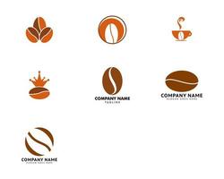 ensemble de logo de grain de café modèle vecteur icône illustration design