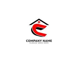 lettre initiale c maison création de logo immobilier vecteur