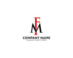 lettre initiale logo fm modèle vecteur conception