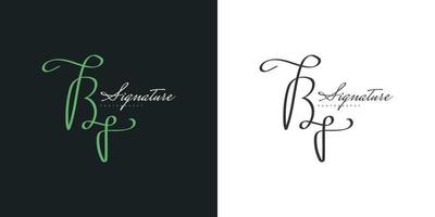 création initiale du logo b et f avec style d'écriture manuscrite. logo ou symbole de signature bf pour le mariage, la mode, les bijoux, la boutique et l'identité d'entreprise vecteur