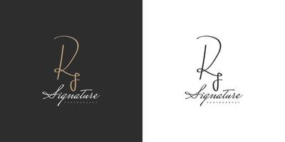 création initiale du logo r et f avec style d'écriture manuscrite. logo ou symbole de signature rf pour le mariage, la mode, les bijoux, la boutique et l'identité d'entreprise vecteur