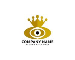 oeil avec couronne illustration pour la conception de modèle de logo vecteur