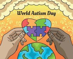 mouvement de soutien à la journée mondiale de l'autisme vecteur
