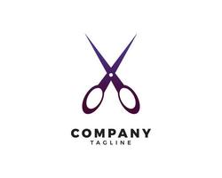logo de ciseaux, illustration vectorielle de logo de salon de coiffure vecteur
