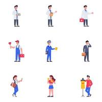 pack de personnages plats professionnels vecteur