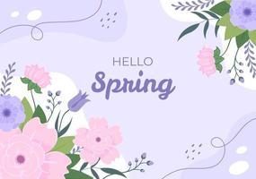 fond de printemps avec la saison des fleurs et des plantes pour les promotions, les magazines, la publicité ou les sites Web. illustration vectorielle plane nature vecteur