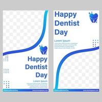 modèle d'histoires de médias sociaux de la journée nationale des dentistes heureux vecteur