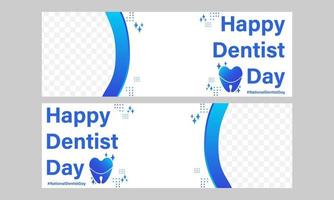 modèle de bannière horizontale heureuse journée nationale du dentiste vecteur