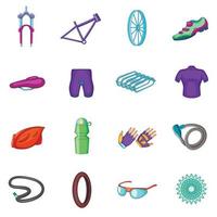 icônes de vélo définies dans un style dessin animé vecteur