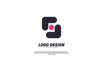 stock illustration abstraite créative pour le logo d'entreprise d'entreprise avec un design plat vecteur