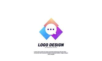 illustration abstraite idée créative inspiration chat logo marque entreprise et entreprise couleur dégradée vecteur
