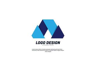 stock abstrait idée créative identité logo moderne isolé pour entreprise ou entreprise bleu marine avec modèle de conception plate vecteur