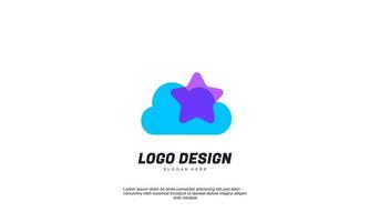 stock vector abstract cloud et star logo pour business corporate building template logo design vector illustration coloré