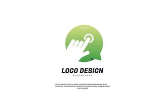 collection d'icônes de chat et d'entreprise tactile créative pour la conception de logo d'identité d'entreprise vecteur