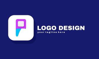 vecteur de stock abstrait lettre p logo avec gradient design concept d'avenir et d'avant