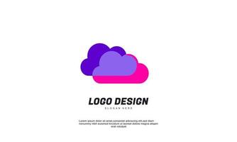 stock vector cloud propriété business finance logo design plat