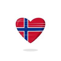 illustration de l'amour en forme de drapeau norvège vecteur