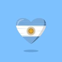 illustration de l'amour en forme de drapeau argentin vecteur