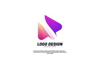 super idée de marque abstraite créative moderne triangle pour la couleur de dégradé d'entreprise ou d'entreprise avec un design plat vecteur
