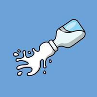illustration d'icône vectorielle de dessin animé de bouteille de lait volante. concept d'icône de nourriture nature isolé vecteur premium. style de dessin animé plat
