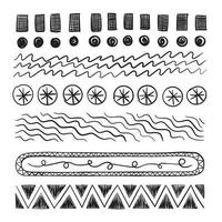 pack de lignes géométriques natives dessinées à la main dans différents styles. parfait pour la décoration et les ornements. vecteur
