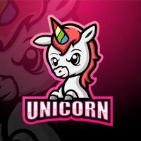 création de logo esport mascotte licorne vecteur