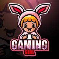 création de logo esport mascotte gamer girl vecteur
