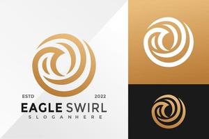 modèle d'illustration vectorielle de luxe eagle swirl logo design vecteur