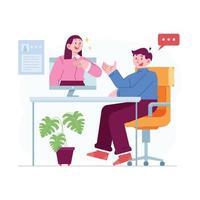 idée d'illustration vectorielle de concept de recrutement pour le modèle de page d'accueil, la recherche d'emploi et le meilleur choix ou candidat de poste vacant, le recrutement de talents hr avec sélection pour l'équipe de construction, les styles plats dessinés à la main vecteur