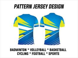 illustration de la conception d'impression de maillots pour les équipes sportives de football, volley-ball, basket-ball, cyclisme, badminton et jeux vecteur