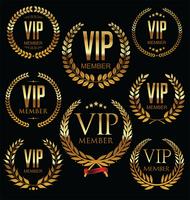 Collection de badges d&#39;or des membres Vip vecteur