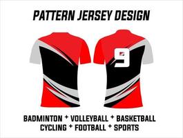 illustration de la conception d'impression de maillots pour les équipes sportives de football, volley-ball, basket-ball, cyclisme, badminton et jeux vecteur