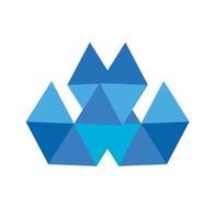 w, wa, jl initiales triangle polygonale géométrique pour le logo de l'entreprise vecteur