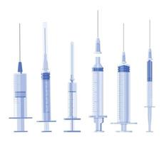 ensemble de seringues médicales, seringues à usage médical, illustration vectorielle vecteur