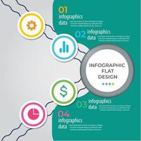 visualisation des données d'entreprise. diagramme de processus. éléments abstraits du graphique, diagramme avec étapes, options, parties ou processus. modèle d'entreprise de vecteur pour la présentation. concept créatif pour infographie.