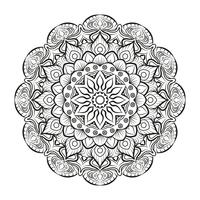 Beau mandala pour livres de coloriage pour adultes vecteur