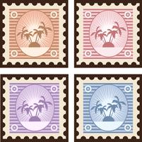 Vieux timbres vecteur