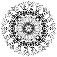 motif circulaire en forme de mandala pour henné, mehndi, tatouage, décoration. page de livre de coloriage. vecteur