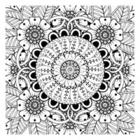 motif circulaire en forme de mandala pour henné, mehndi, tatouage, décoration. page de livre de coloriage. vecteur