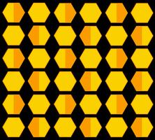 abeille ruche hexagonale bande dessinée fond vecteur