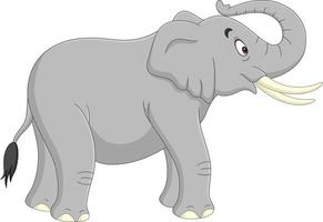 Éléphant de dessin animé isolé sur fond blanc vecteur