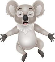dessin animé heureux koala sur fond blanc vecteur