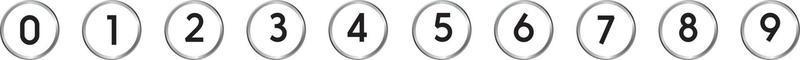 cercle 3d icon set avec numéro de puce de 1 à 10 vecteur