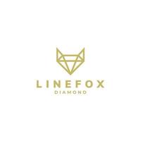 création de logo de diamant de visage de renard de ligne vecteur