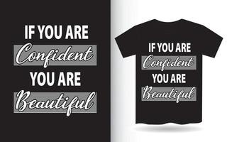 citation de motivation sur la conception de lettrage confiant pour t-shirt vecteur