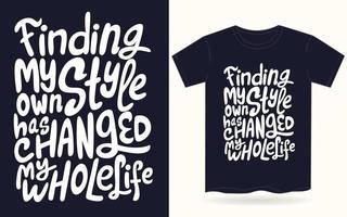 typographie de style dessiné à la main pour t-shirt vecteur