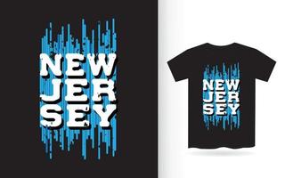 typographie de t-shirt new jersey pour impression vecteur