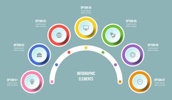 Diagramme demi-cercle, modèles d&#39;infographie Timeline vecteur