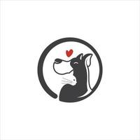 illustration de mascotte de soins pour animaux de compagnie logo animal vecteur